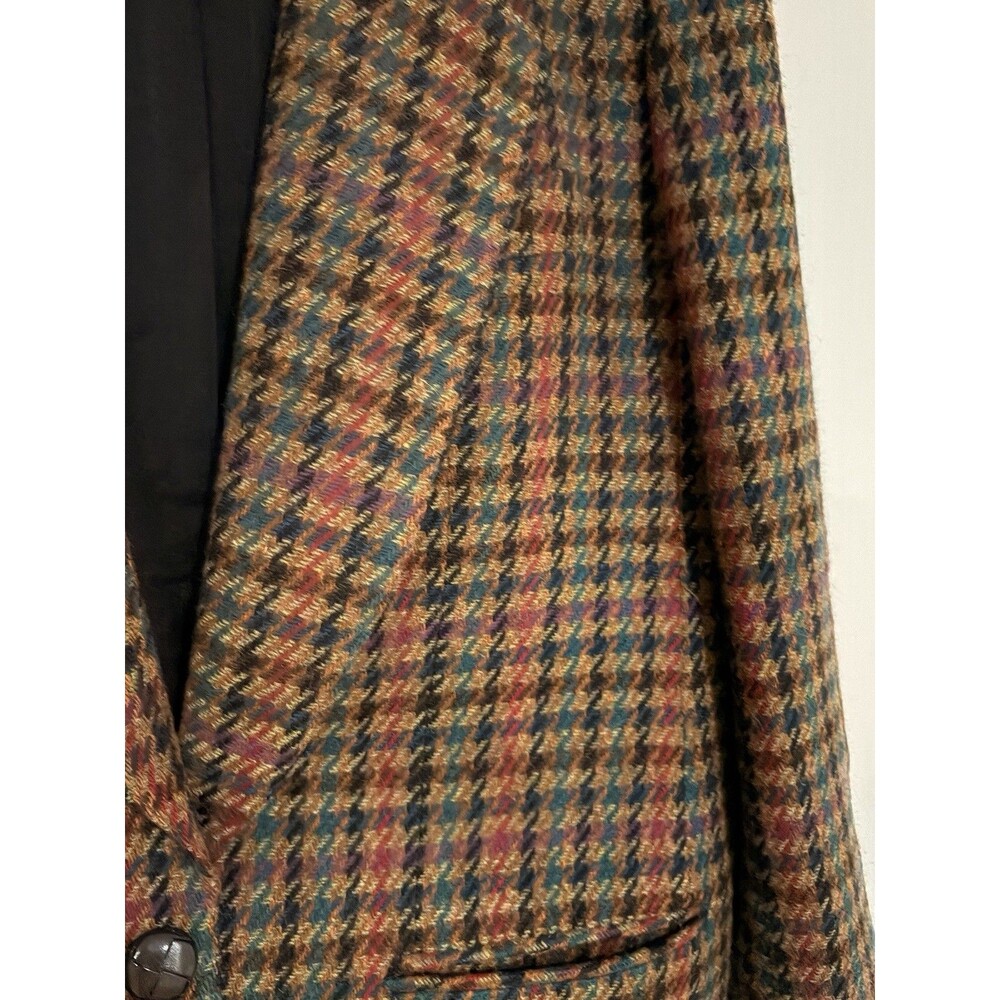 Vintage Giorgio Sant Angelo Blazer Womens 10 Brown Herringbone 100% Wool - Picture 2 of 10